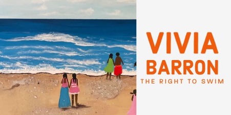 Graphic: Vivia Barron "The Right to Swim" | Seaside painting